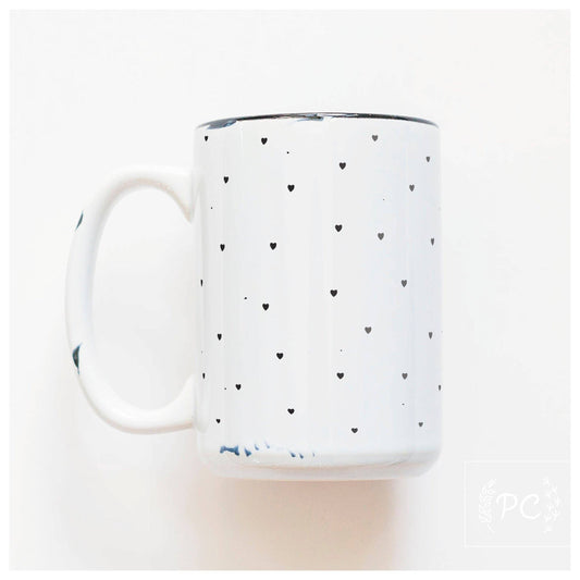 Mini hearts | ceramic mug: White