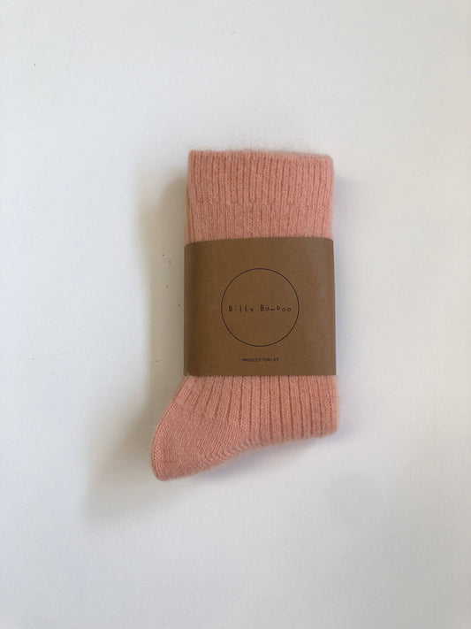 ANGORA WOOL SOCKS - snow pastel: Peach 🍑 / One size - M/L