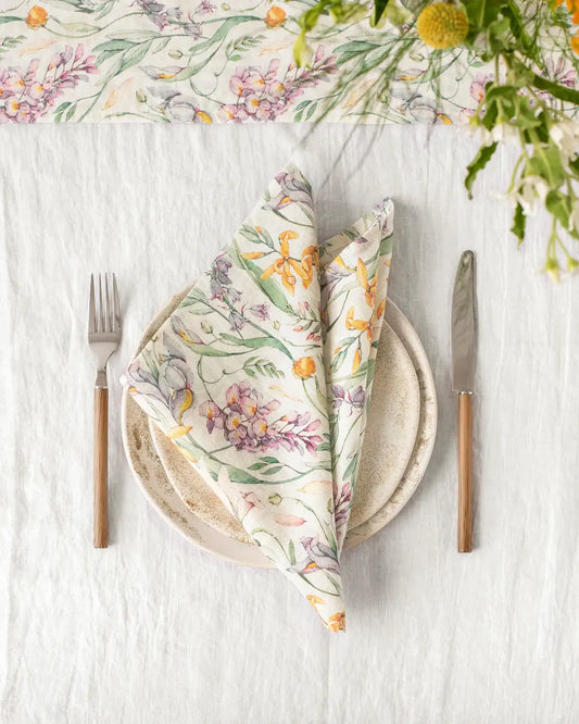 MagicLinen -  Set of 2 Blossom Print Linen Napkin