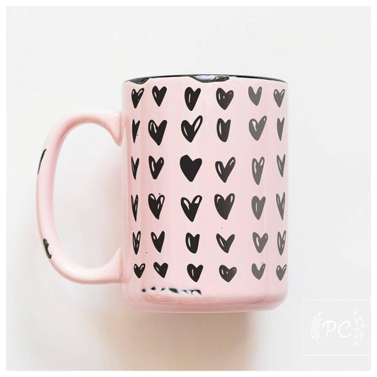 Hearts | ceramic mug: Pink