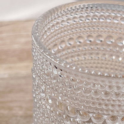 Kate Aspen -  6 Piece Textured Beaded Clear Old Fashion Drinking Glasses - 10 oz