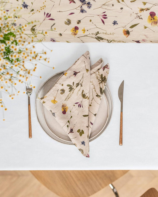 MagicLinen -  Set of 2 Botanical Print Linen Napkin