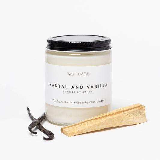 New! Santal and Vanilla Soy Candle - 8oz