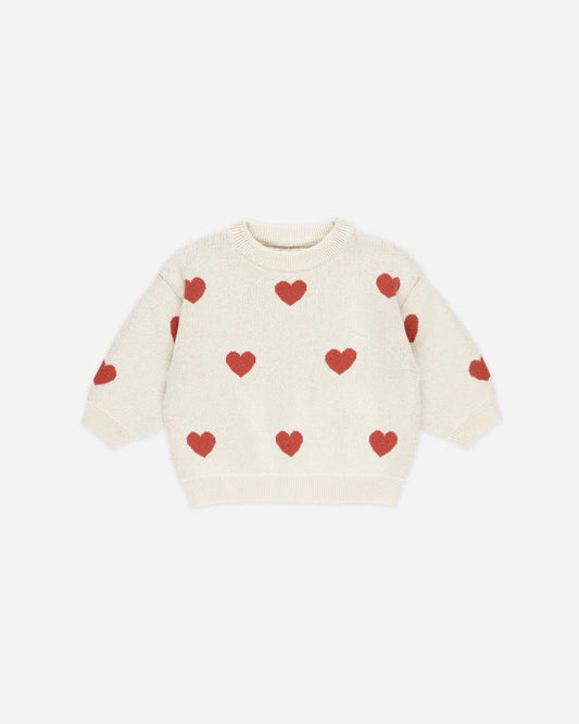 Heart Knit Sweater - Natural