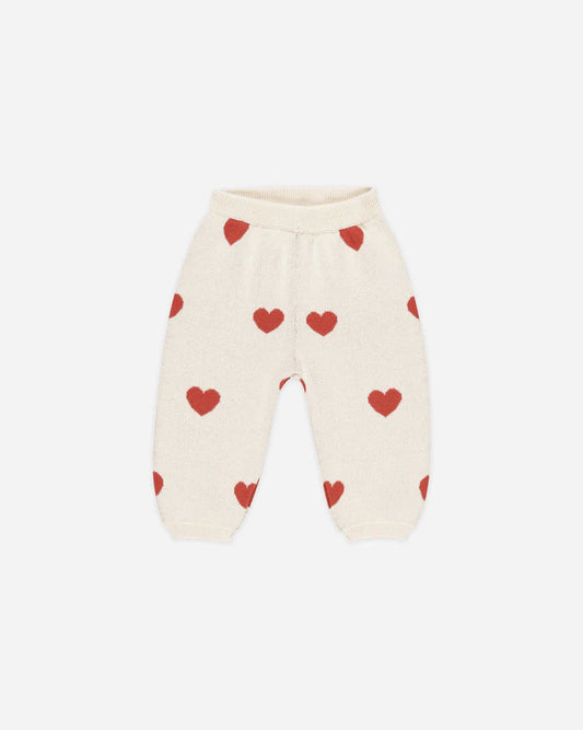 Heart Knit Pants - Natural