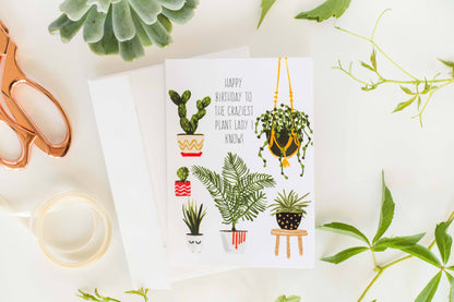 Happy Birthday To The Craziest Plant - Greeting Card